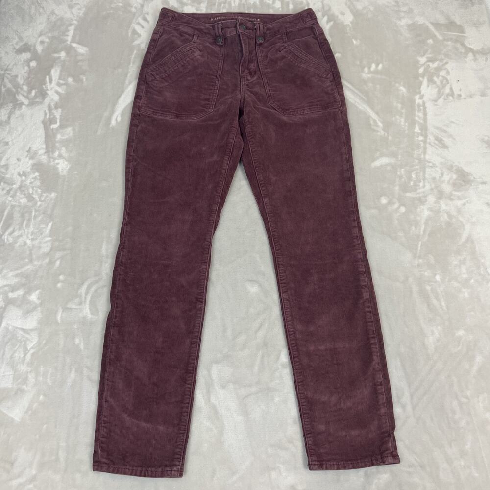 American Eagle Pants Womens 6 Burgundy Classic Skinny Corduroy Stretch Academia